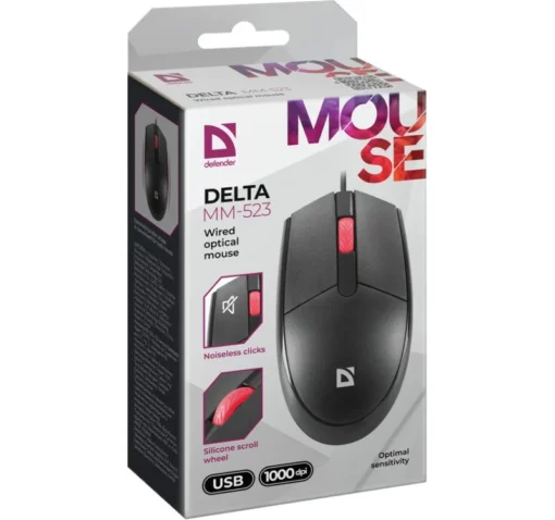 Defender WIRED OPTIC MOUSE DELTA MM-523 BLACK - Image 5