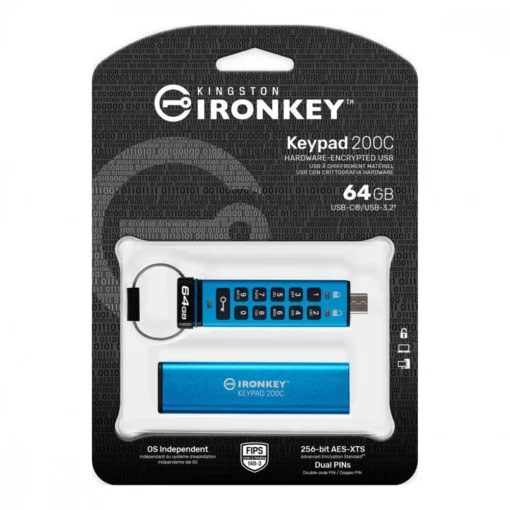 Kingston 64GB IronKey Keypad 200 FIPS140-3 Lvl3 AES-256 - Image 3