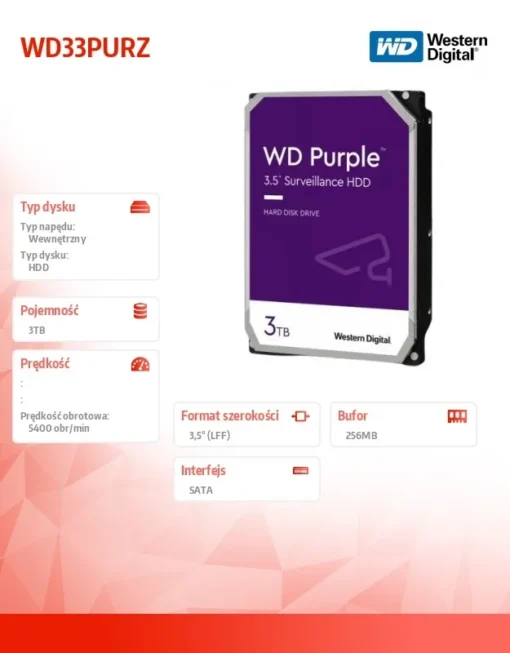 Western Digital Disc Purple 3TB 3.5 inches WD33PURZ - Image 5