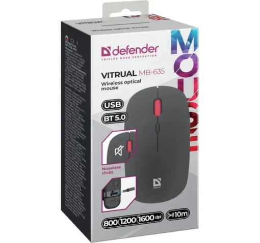 Defender Wireless mouse Silent Click Virtual MB-635 RF+BT 1600DPI 4P - Image 5