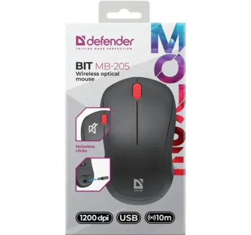 Defender Wireless mouse Silent Click Bit MB-205 RF 1200DPI 3P black - Image 5