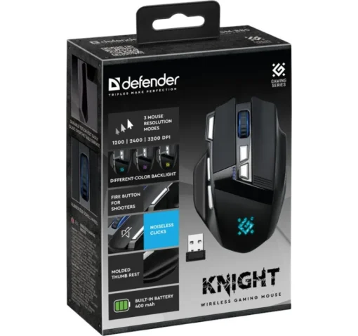 Defender Wireless gaming mouse Knight GM-885 3200DPI 8P black - Image 3