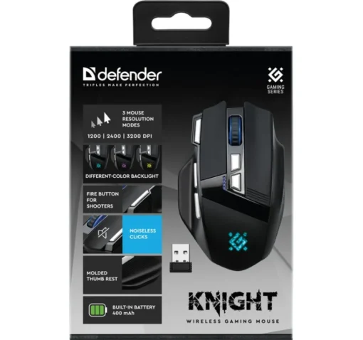 Defender Wireless gaming mouse Knight GM-885 3200DPI 8P black - Image 4