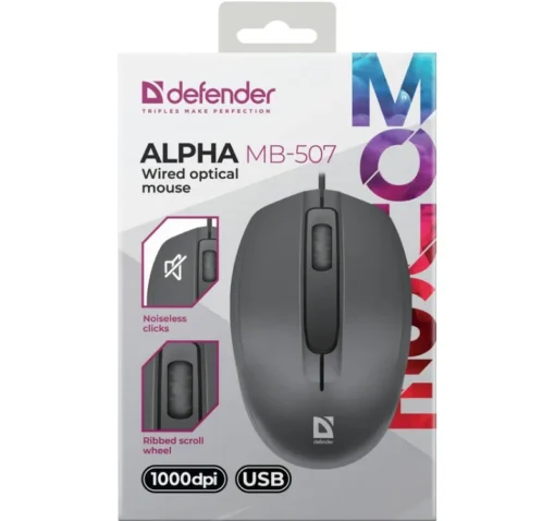 Defender Wired optical mouse Alpha MB-507 black - Image 5