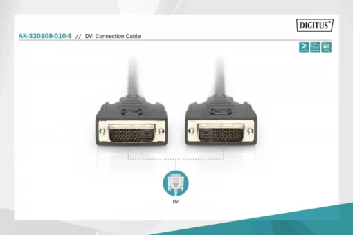 Digitus Cable connetion DVI-D DualLink Typ DVI-D (24+1)/DVI-D (24+1) M/M Black 1m - Image 4