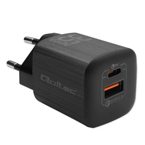 Qoltec GaN ULTRA 35W зарядно 5V 20V, 2.25A 3A, USB C