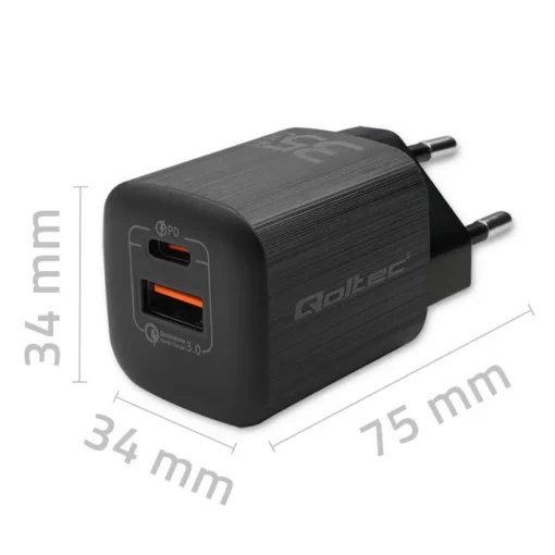 Qoltec GaN ULTRA 35W charger 5V 20V, 2.25A 3A, USB C - Image 2