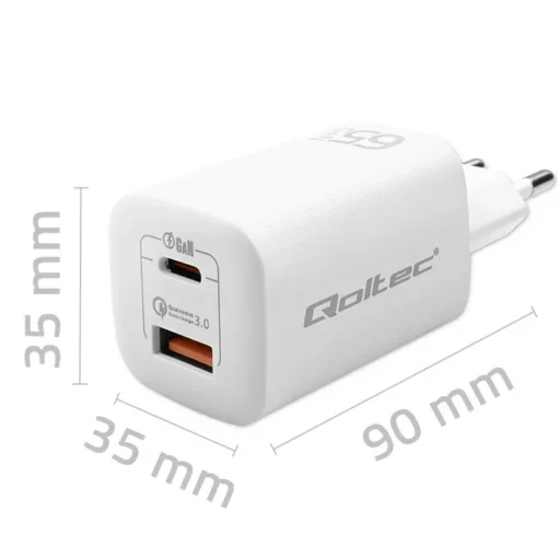 Qoltec GaN ULTRA 65W charger 5V 20V, 2.25A 3.25A - Image 2