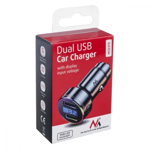 Maclean QC dual USB зарядно за кола LED Maclean MCE375 - Image 3