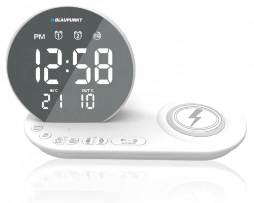 Blaupunkt FM PLL clock radio/ALARM/USB/CR85WH Charge/Wireless charging/Indoor/outdoor temperature/white/CR85WH CHARGE - Image 2