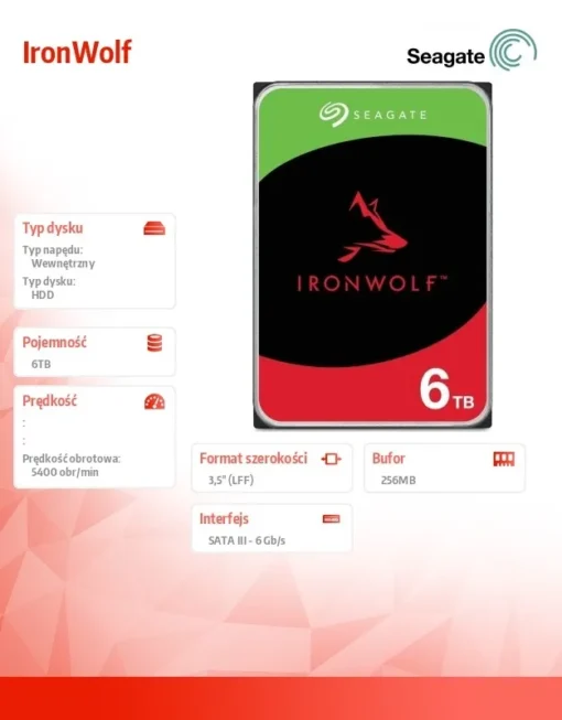 Seagate IronWolf hard drive 6TB 3,5 256MB ST6000VN006 - Image 2