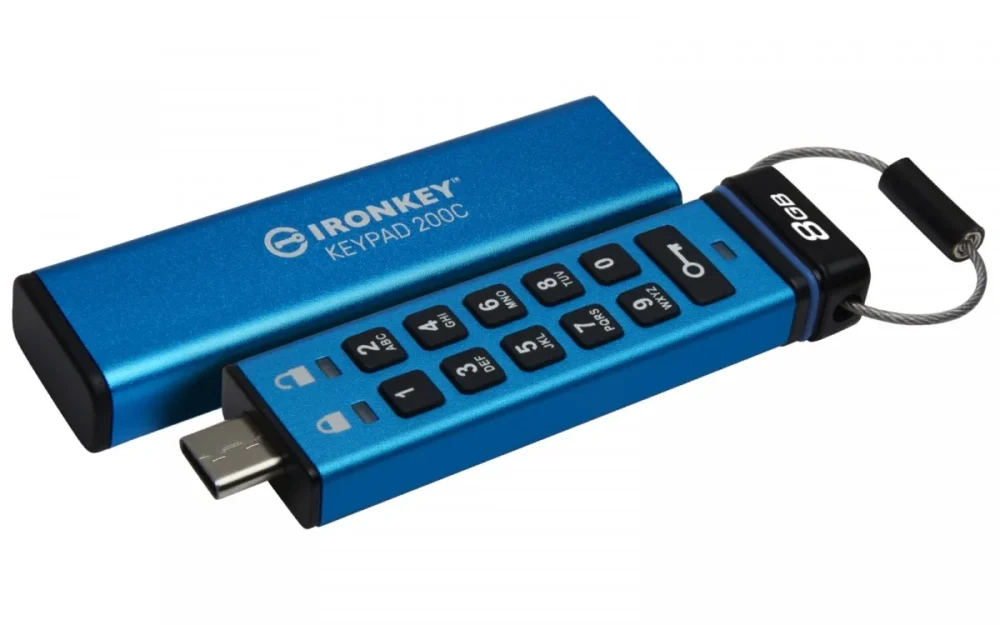 Kingston Pendrive 8GB IronKey Keypad 200C USB-C FIPS140-3 Lvl3 AES-256