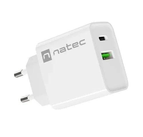 Natec USB зарядно Ribera 1x USB-A USB-C