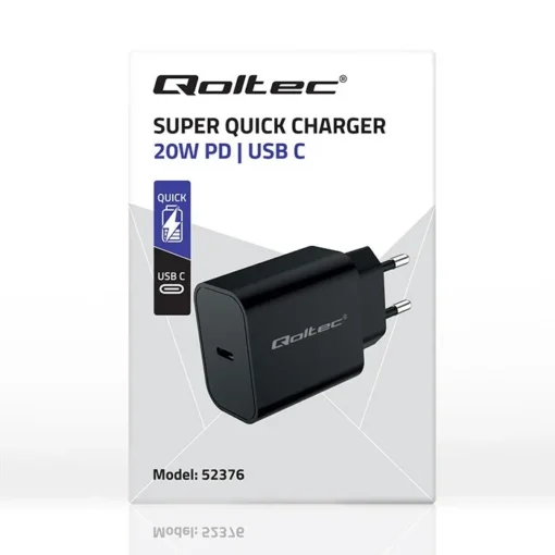 Qoltec Super Quick PD charger USB C, 20W, 5 12V - Image 3