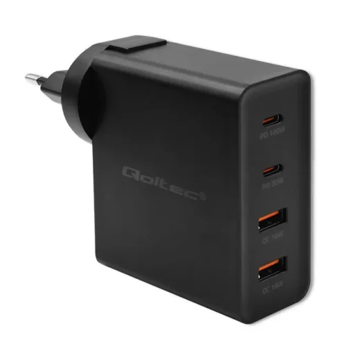 Qoltec GaN POWER PRO charger 2xUSB C, 2xUSB, 130W