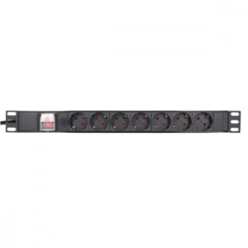 Extralink Power strip 19-inches 1U, 7 sockets, with switch 2m - Image 5