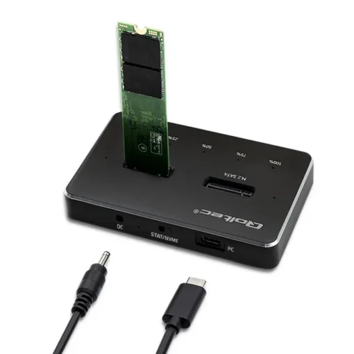 Qoltec M.2 SSD drive docking station, NVMe, SATA,USB - Image 4