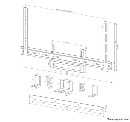 Neomounts AV2-500BL holder POLY 43-110 200x200-800x600 10KG - Image 2