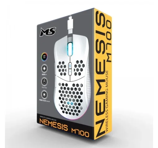 MS Wireless gaming mouse Nemesis M700 battery 8000 DPI 7P RGB LED programmable buttons white - Image 5