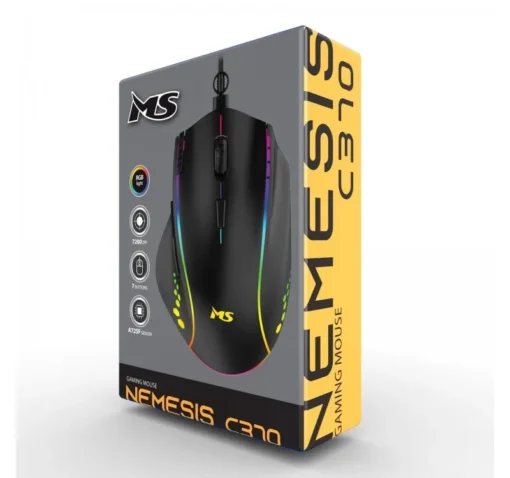 MS Wired gaming mouse Nemesis C370 7200 DPI 7P RGB LED black - Image 5