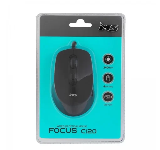 MS Wired mouse Focus C120 2400 DPI black - Image 3