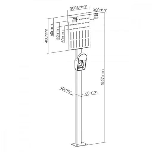 Maclean EV PHEV Outdoor Car Charger Stand MCE456 - Image 2