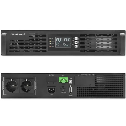 Qoltec UPS for RACK, 1kVA 1000W. PF 1.0, LCD - Image 2