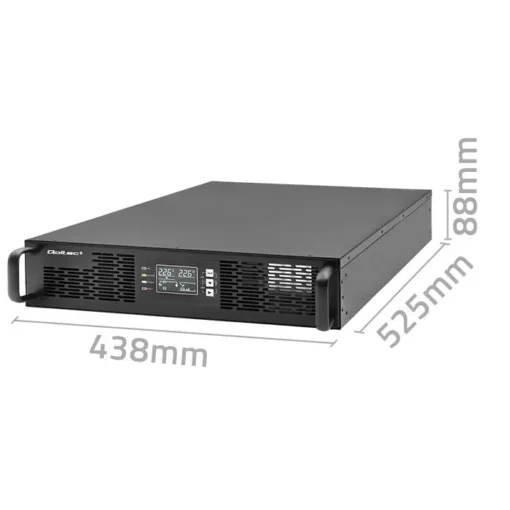 Qoltec UPS for RACK, 1kVA 1000W. PF 1.0, LCD - Image 4