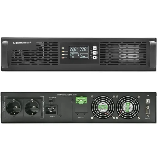 Qoltec UPS for RACK | 2kVA | 2000W | Power Factor 1.0| LCD | On-line - Image 5