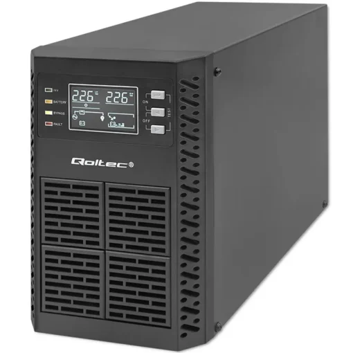 Qoltec UPS 1kVA, 1000W, PF1.0 LCD,EPO,USB,On line