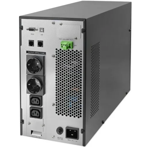 Qoltec UPS 3kVA, 3000W, PF 1.0 LCD, EPO, USB, On line - Image 2