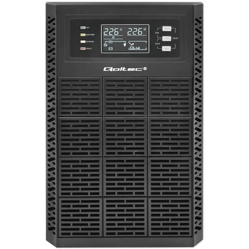 Qoltec UPS 3kVA, 3000W, PF 1.0 LCD, EPO, USB, On line - Image 5