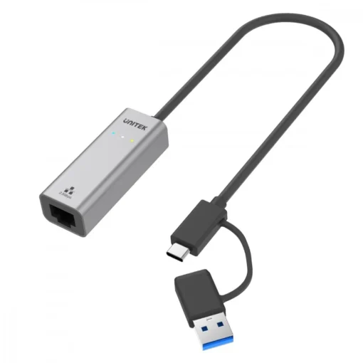 Unitek Adapter USB-A/C 3.1 GEN1 RJ45, 2,5 Gbps, U1313C - Image 4