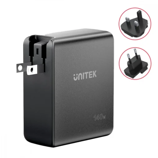 Unitek Wall Charger GAN 2x USB-C 1x USB-A 140W - Image 3