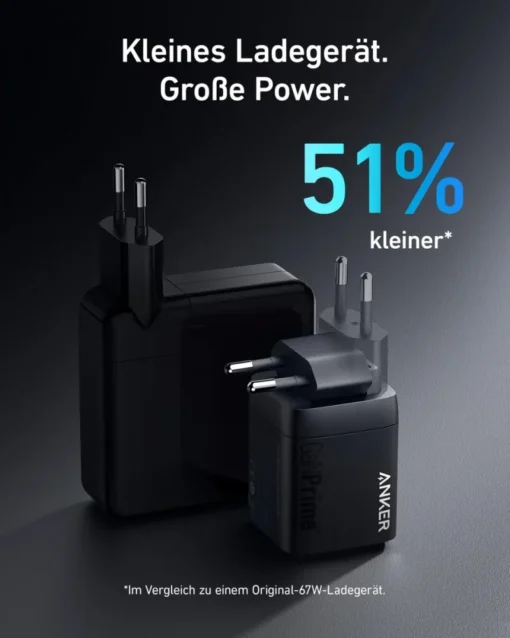 Anker Prime 735 67W 2xUSB-C 1xUSB-A Black - Image 5