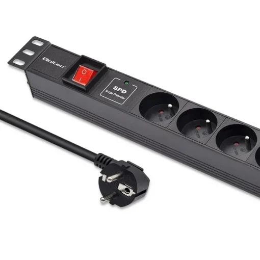 Qoltec Powerstrip for RACK 19 1U,16A,PDU,6xFRENCH,1.8