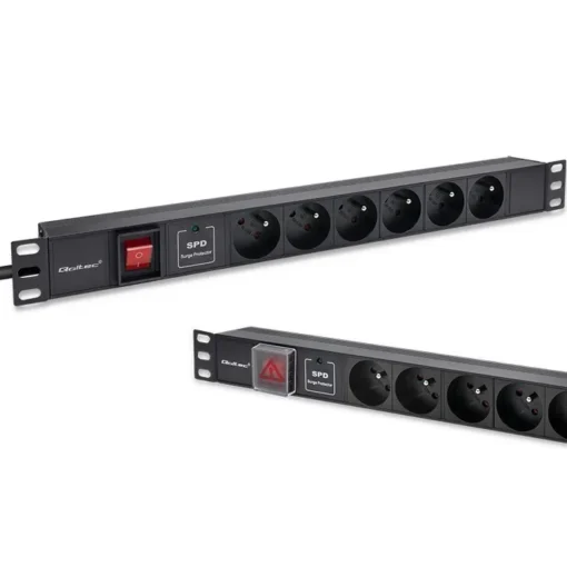 Qoltec Powerstrip for RACK 19 1U,16A,PDU,6xFRENCH,1.8 - Image 4