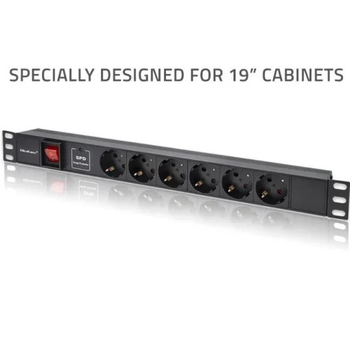 Qoltec Power strip for RACK 19 1U,16A,PDU,6xSCHUKO,1.8 - Image 2