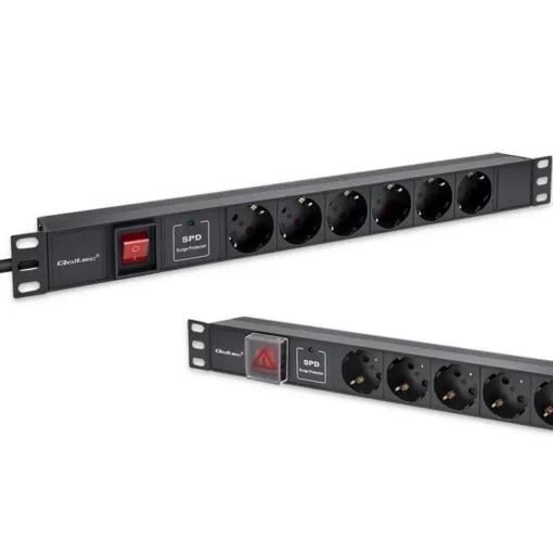 Qoltec Power strip for RACK 19 1U,16A,PDU,6xSCHUKO,1.8 - Image 4