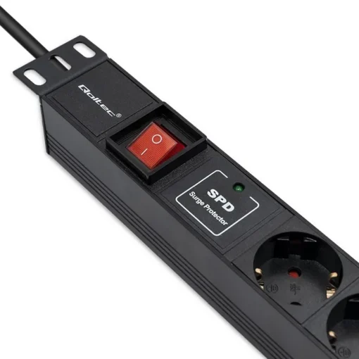 Qoltec Power strip for RACK 19 1U,16A,PDU,6xSCHUKO,1.8 - Image 5