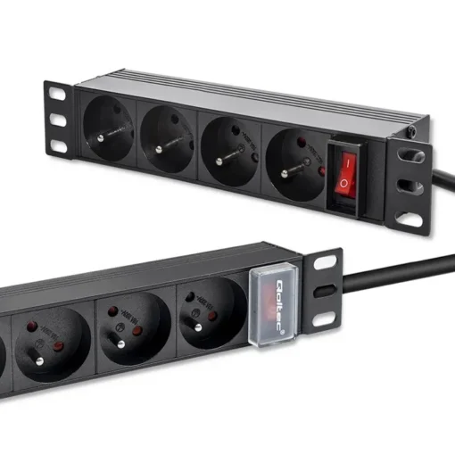 Qoltec Power strip for RACK 10 1U,16A,PDU,4xFRENCH,1.8 - Image 4