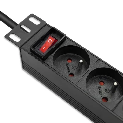 Qoltec Power strip for RACK 10 1U,16A,PDU,4xFRENCH,1.8 - Image 5