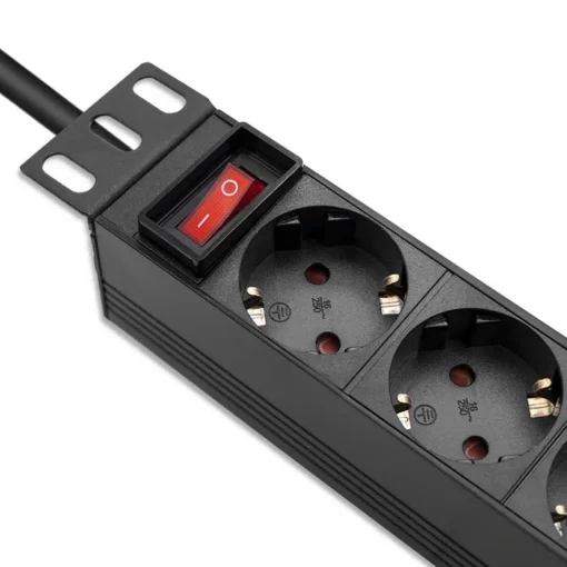 Qoltec Power strip for RACK 10 1U,16A,PDU,4xSCHUKO,1.8 - Image 5