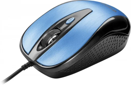 YENKEE USB wired mouse, 4 buttons, optical, symmetrical, Blue - Image 2