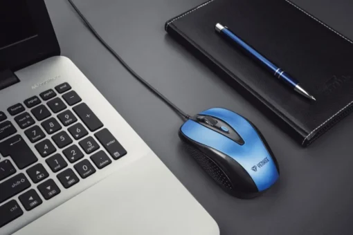 YENKEE USB wired mouse, 4 buttons, optical, symmetrical, Blue - Image 3