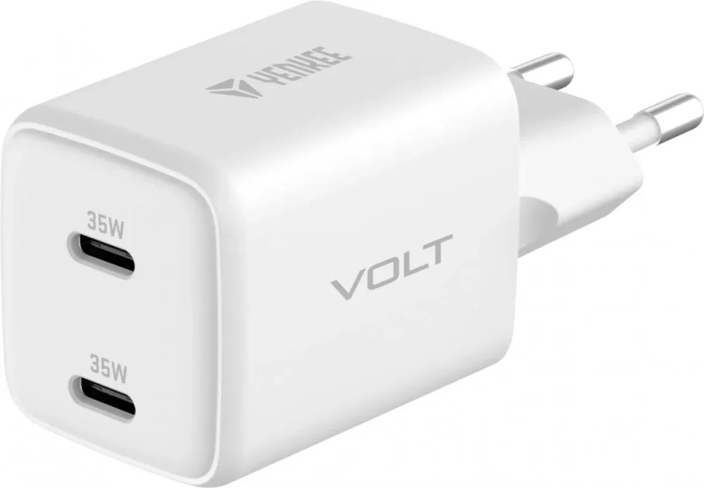 YENKEE USB C mains зарядно 2x18W 3A Power delivery 3.0 QC3.0 White