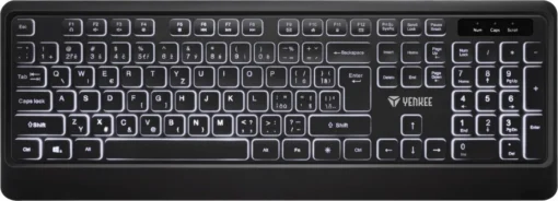 YENKEE Keyboard Backlit quiet USB with low-profile keys