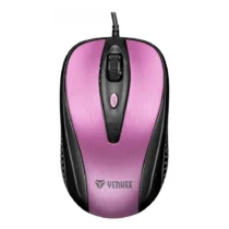 YENKEE Wired mouse USB 4 buttons optical symmetrical Optic 2400DPI Pink