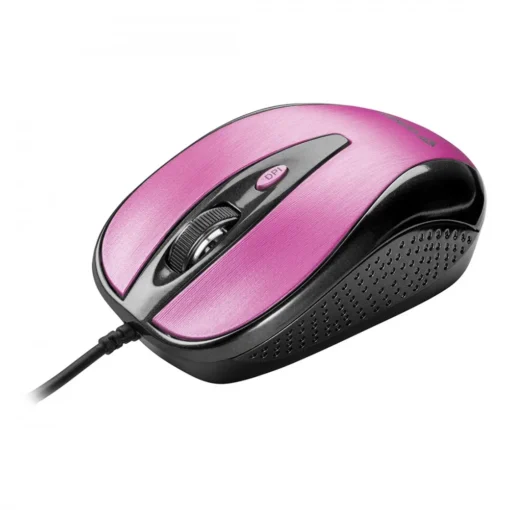 YENKEE Wired mouse USB, 4 buttons, optical, symmetrical, Optic 2400DPI Pink - Image 2