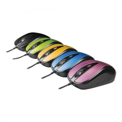 YENKEE Wired mouse USB, 4 buttons, optical, symmetrical, Optic 2400DPI Pink - Image 3